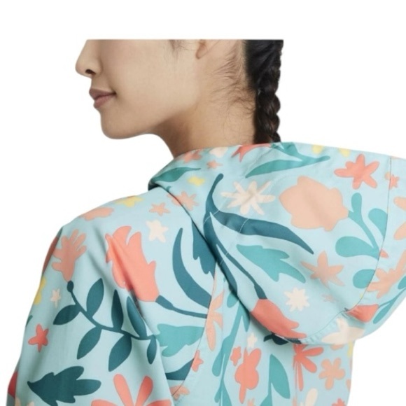 Nike Sportswear Jacket water Repel Floral Printed 1/4 Zip Kangaroo pocket L - Picture 4 of 14